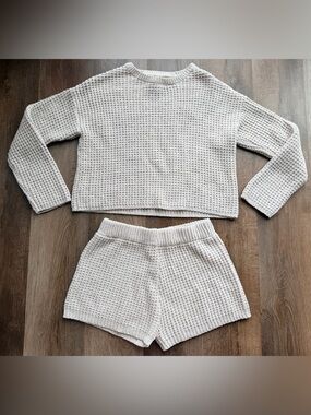 SINCERELY JULES | Cozy Lounge Set | Waffle Knit Sweater & Shorts | Matching Set
